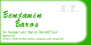 benjamin baros business card